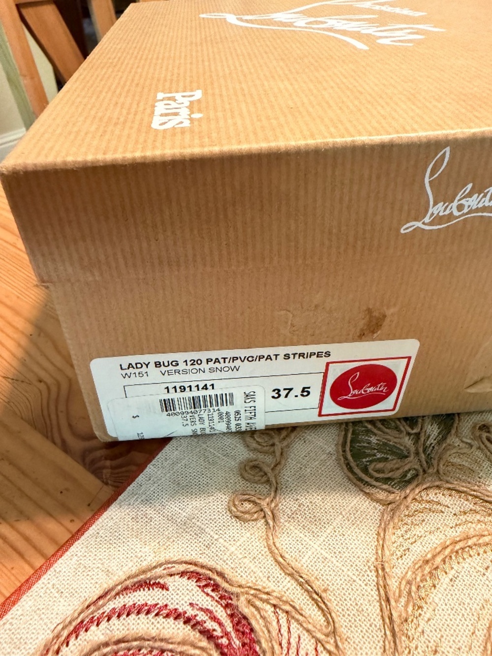 Christian Louboutin Lady Bug 120 peep toe sz 37.5 - Picture 8 of 10